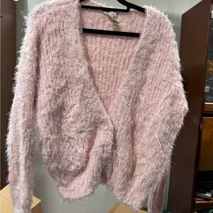 Cozy Casual Soft Pink Fuzzy Cardigan